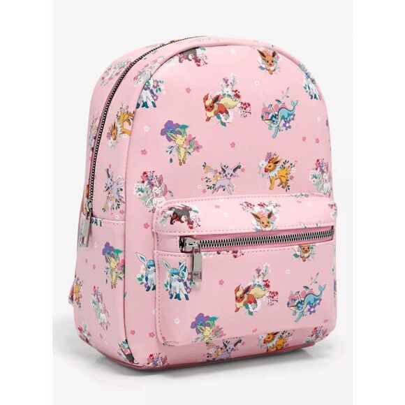 Bioworld Pokemon Eeveelution Pink Flowers Mini Backpack - Picture 2 of 5
